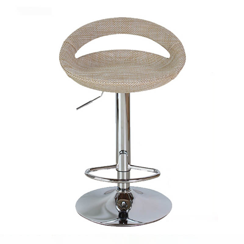 Contemporary Adjustable Height Bar Stool Indoor Bar Stool with Low Back Khaki 1 Piece Clearhalo 'Bar Furniture' 'Bar Stools' 'bar_stools' 'furn' 'furn_bar_stools' 'furniture_bar_stools' 'Kitchen & Dining Furniture' 'kitchen&dining_furn' 'kitchen' 'kitchen_furn' Furniture' 4452944