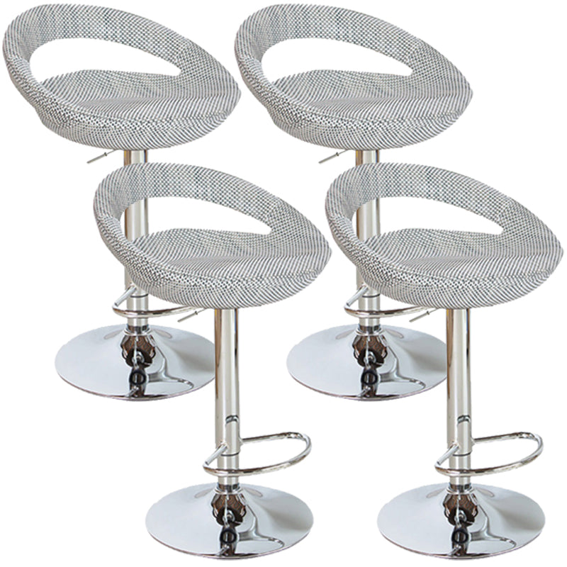 Contemporary Adjustable Height Bar Stool Indoor Bar Stool with Low Back Gray-White 4 Piece Set Clearhalo 'Bar Furniture' 'Bar Stools' 'bar_stools' 'furn' 'furn_bar_stools' 'furniture_bar_stools' 'Kitchen & Dining Furniture' 'kitchen&dining_furn' 'kitchen' 'kitchen_furn' Furniture' 4452946