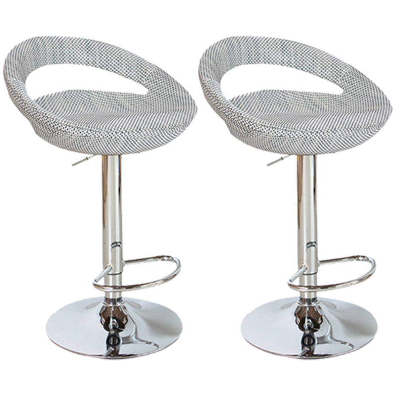 Contemporary Adjustable Height Bar Stool Indoor Bar Stool with Low Back Gray-White 2 Piece Set Clearhalo 'Bar Furniture' 'Bar Stools' 'bar_stools' 'furn' 'furn_bar_stools' 'furniture_bar_stools' 'Kitchen & Dining Furniture' 'kitchen&dining_furn' 'kitchen' 'kitchen_furn' Furniture' 4452948