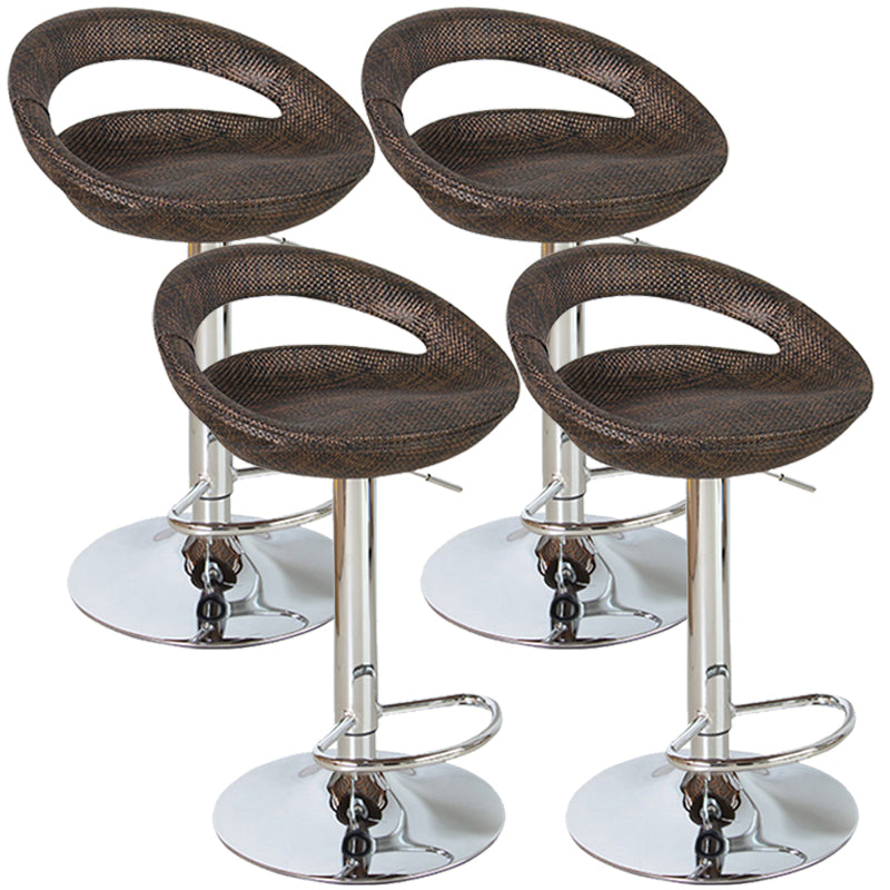 Contemporary Adjustable Height Bar Stool Indoor Bar Stool with Low Back Dark Gray-White 4 Piece Set Clearhalo 'Bar Furniture' 'Bar Stools' 'bar_stools' 'furn' 'furn_bar_stools' 'furniture_bar_stools' 'Kitchen & Dining Furniture' 'kitchen&dining_furn' 'kitchen' 'kitchen_furn' Furniture' 4452949