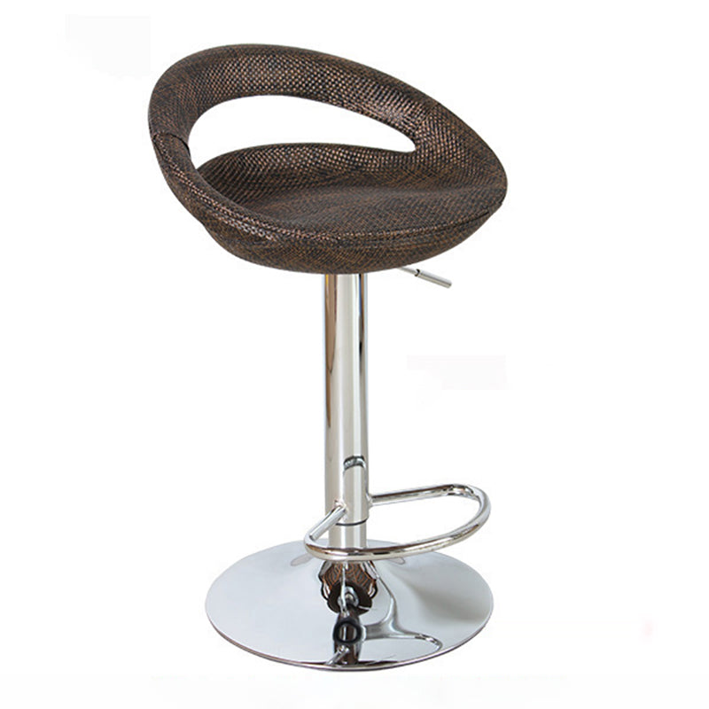 Contemporary Adjustable Height Bar Stool Indoor Bar Stool with Low Back Dark Gray-White 1 Piece Clearhalo 'Bar Furniture' 'Bar Stools' 'bar_stools' 'furn' 'furn_bar_stools' 'furniture_bar_stools' 'Kitchen & Dining Furniture' 'kitchen&dining_furn' 'kitchen' 'kitchen_furn' Furniture' 4452950