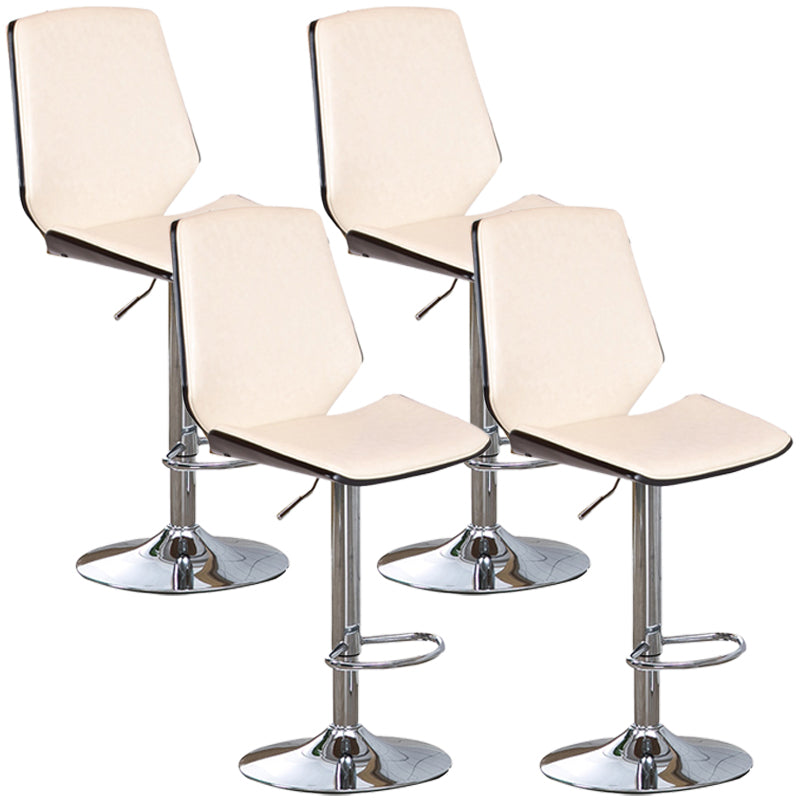 Contemporary Swivel Adjustable Height Bar Stool Indoor Bar Stool with Full Back Beige 4 Piece Set Clearhalo 'Bar Furniture' 'Bar Stools' 'bar_stools' 'furn' 'furn_bar_stools' 'furniture_bar_stools' 'Kitchen & Dining Furniture' 'kitchen&dining_furn' 'kitchen' 'kitchen_furn' Furniture' 4452955