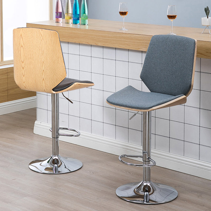 Contemporary Swivel Adjustable Height Bar Stool Indoor Bar Stool with Full Back Clearhalo 'Bar Furniture' 'Bar Stools' 'bar_stools' 'furn' 'furn_bar_stools' 'furniture_bar_stools' 'Kitchen & Dining Furniture' 'kitchen&dining_furn' 'kitchen' 'kitchen_furn' Furniture' 4452959