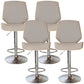 Contemporary Swivel Adjustable Height Bar Stool Indoor Bar Stool with Full Back Khaki 4 Piece Set Clearhalo 'Bar Furniture' 'Bar Stools' 'bar_stools' 'furn' 'furn_bar_stools' 'furniture_bar_stools' 'Kitchen & Dining Furniture' 'kitchen&dining_furn' 'kitchen' 'kitchen_furn' Furniture' 4452960