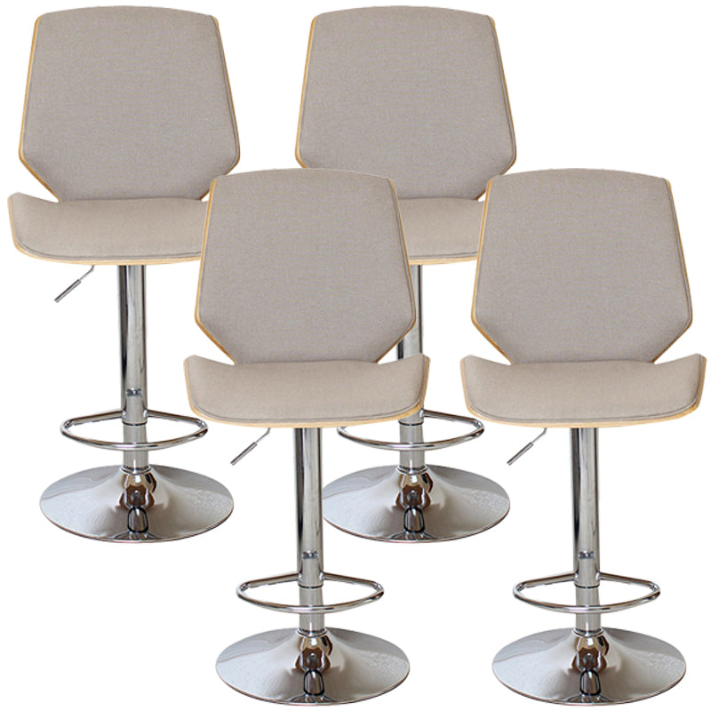 Contemporary Swivel Adjustable Height Bar Stool Indoor Bar Stool with Full Back Khaki 4 Piece Set Clearhalo 'Bar Furniture' 'Bar Stools' 'bar_stools' 'furn' 'furn_bar_stools' 'furniture_bar_stools' 'Kitchen & Dining Furniture' 'kitchen&dining_furn' 'kitchen' 'kitchen_furn' Furniture' 4452960