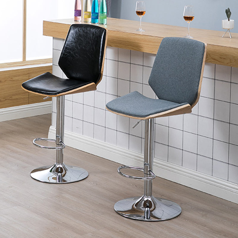 Contemporary Swivel Adjustable Height Bar Stool Indoor Bar Stool with Full Back Clearhalo 'Bar Furniture' 'Bar Stools' 'bar_stools' 'furn' 'furn_bar_stools' 'furniture_bar_stools' 'Kitchen & Dining Furniture' 'kitchen&dining_furn' 'kitchen' 'kitchen_furn' Furniture' 4452961