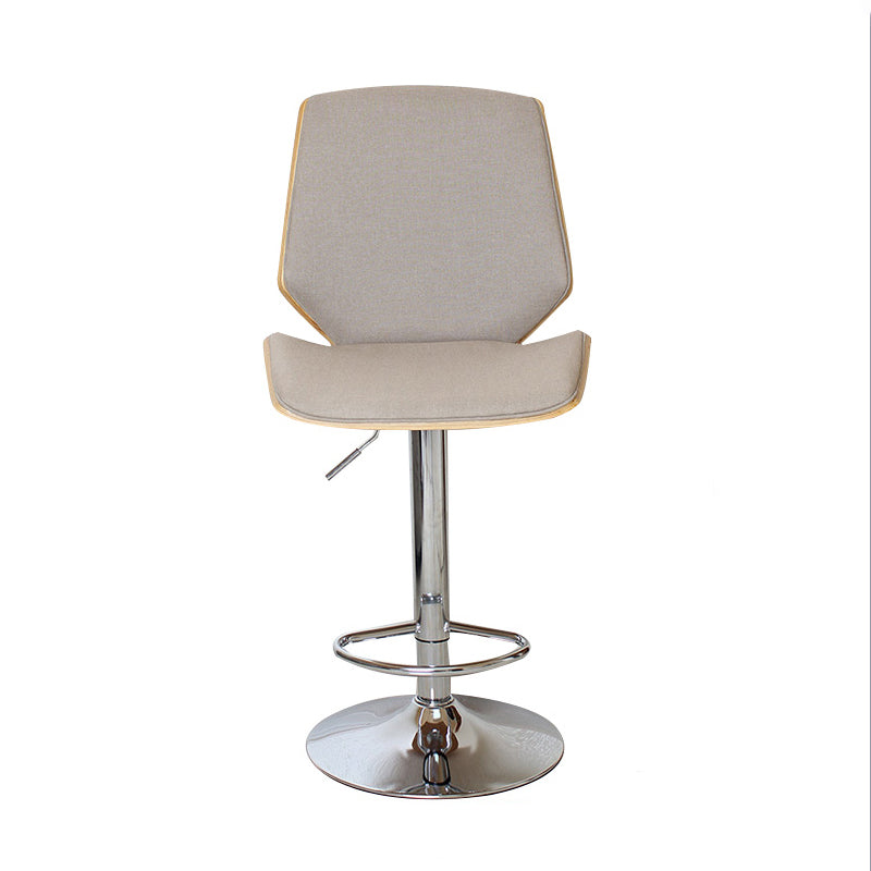 Contemporary Swivel Adjustable Height Bar Stool Indoor Bar Stool with Full Back Khaki 1 Piece Clearhalo 'Bar Furniture' 'Bar Stools' 'bar_stools' 'furn' 'furn_bar_stools' 'furniture_bar_stools' 'Kitchen & Dining Furniture' 'kitchen&dining_furn' 'kitchen' 'kitchen_furn' Furniture' 4452963