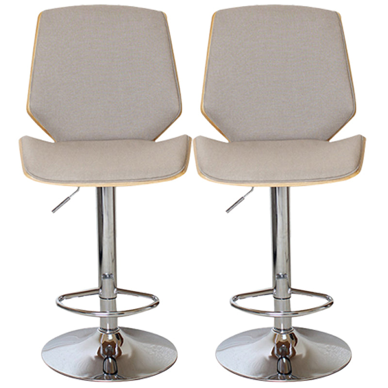 Contemporary Swivel Adjustable Height Bar Stool Indoor Bar Stool with Full Back Khaki 2 Piece Set Clearhalo 'Bar Furniture' 'Bar Stools' 'bar_stools' 'furn' 'furn_bar_stools' 'furniture_bar_stools' 'Kitchen & Dining Furniture' 'kitchen&dining_furn' 'kitchen' 'kitchen_furn' Furniture' 4452965