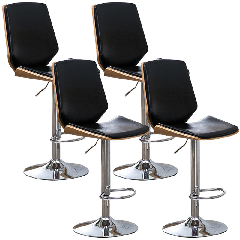 Contemporary Swivel Adjustable Height Bar Stool Indoor Bar Stool with Full Back Black 4 Piece Set Clearhalo 'Bar Furniture' 'Bar Stools' 'bar_stools' 'furn' 'furn_bar_stools' 'furniture_bar_stools' 'Kitchen & Dining Furniture' 'kitchen&dining_furn' 'kitchen' 'kitchen_furn' Furniture' 4452966