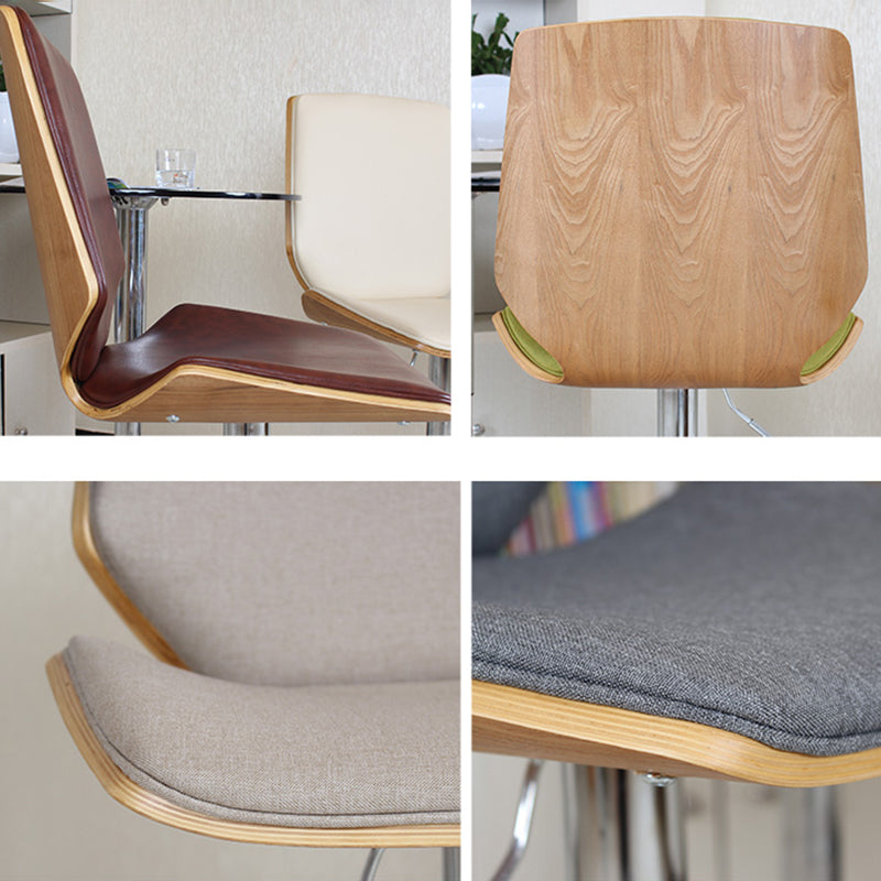 Contemporary Swivel Adjustable Height Bar Stool Indoor Bar Stool with Full Back Clearhalo 'Bar Furniture' 'Bar Stools' 'bar_stools' 'furn' 'furn_bar_stools' 'furniture_bar_stools' 'Kitchen & Dining Furniture' 'kitchen&dining_furn' 'kitchen' 'kitchen_furn' Furniture' 4452967