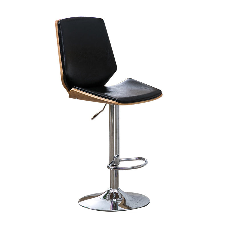 Contemporary Swivel Adjustable Height Bar Stool Indoor Bar Stool with Full Back Black 1 Piece Clearhalo 'Bar Furniture' 'Bar Stools' 'bar_stools' 'furn' 'furn_bar_stools' 'furniture_bar_stools' 'Kitchen & Dining Furniture' 'kitchen&dining_furn' 'kitchen' 'kitchen_furn' Furniture' 4452969