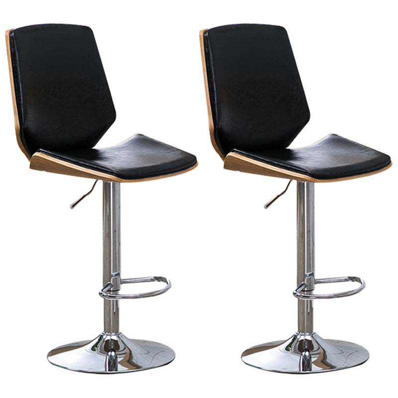 Contemporary Swivel Adjustable Height Bar Stool Indoor Bar Stool with Full Back Black 2 Piece Set Clearhalo 'Bar Furniture' 'Bar Stools' 'bar_stools' 'furn' 'furn_bar_stools' 'furniture_bar_stools' 'Kitchen & Dining Furniture' 'kitchen&dining_furn' 'kitchen' 'kitchen_furn' Furniture' 4452971