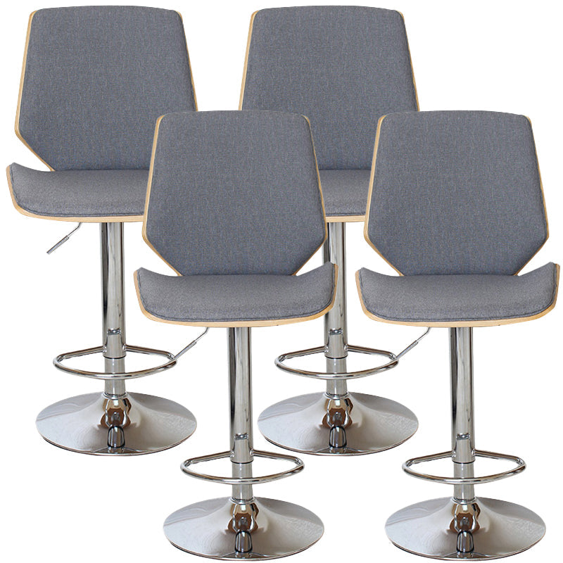 Contemporary Swivel Adjustable Height Bar Stool Indoor Bar Stool with Full Back Smoke Gray 4 Piece Set Clearhalo 'Bar Furniture' 'Bar Stools' 'bar_stools' 'furn' 'furn_bar_stools' 'furniture_bar_stools' 'Kitchen & Dining Furniture' 'kitchen&dining_furn' 'kitchen' 'kitchen_furn' Furniture' 4452972
