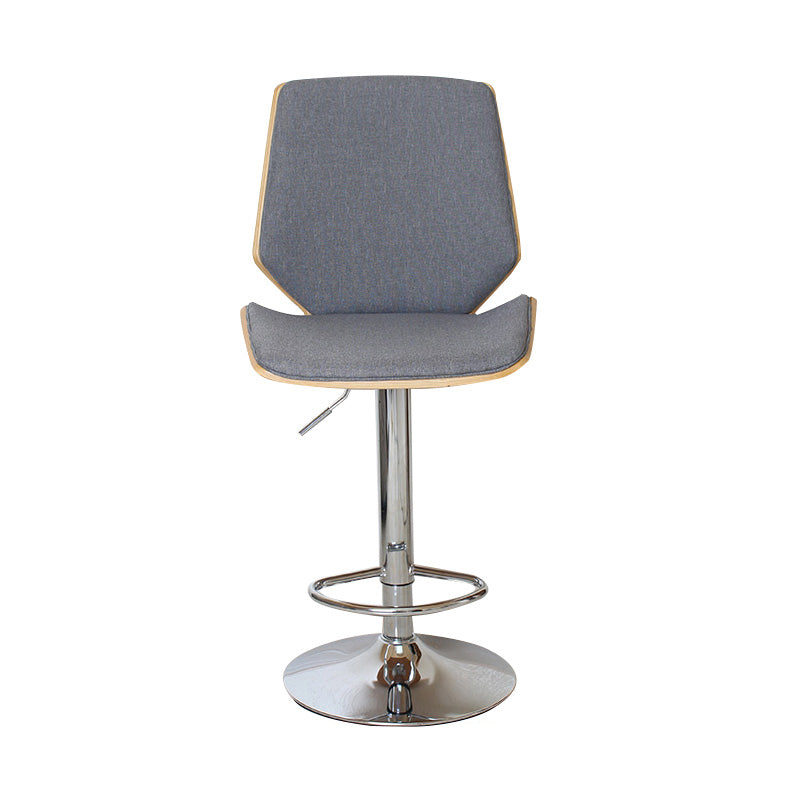 Contemporary Swivel Adjustable Height Bar Stool Indoor Bar Stool with Full Back Smoke Gray 1 Piece Clearhalo 'Bar Furniture' 'Bar Stools' 'bar_stools' 'furn' 'furn_bar_stools' 'furniture_bar_stools' 'Kitchen & Dining Furniture' 'kitchen&dining_furn' 'kitchen' 'kitchen_furn' Furniture' 4452974