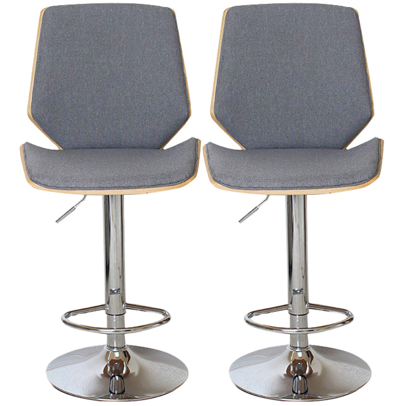 Contemporary Swivel Adjustable Height Bar Stool Indoor Bar Stool with Full Back Smoke Gray 2 Piece Set Clearhalo 'Bar Furniture' 'Bar Stools' 'bar_stools' 'furn' 'furn_bar_stools' 'furniture_bar_stools' 'Kitchen & Dining Furniture' 'kitchen&dining_furn' 'kitchen' 'kitchen_furn' Furniture' 4452976
