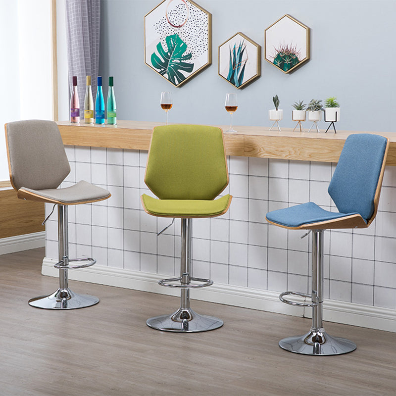 Contemporary Swivel Adjustable Height Bar Stool Indoor Bar Stool with Full Back Clearhalo 'Bar Furniture' 'Bar Stools' 'bar_stools' 'furn' 'furn_bar_stools' 'furniture_bar_stools' 'Kitchen & Dining Furniture' 'kitchen&dining_furn' 'kitchen' 'kitchen_furn' Furniture' 4452977