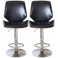 Contemporary Swivel Adjustable Height Bar Stool Indoor Bar Stool with Full Back Gloss Black 2 Piece Set Clearhalo 'Bar Furniture' 'Bar Stools' 'bar_stools' 'furn' 'furn_bar_stools' 'furniture_bar_stools' 'Kitchen & Dining Furniture' 'kitchen&dining_furn' 'kitchen' 'kitchen_furn' Furniture' 4452981