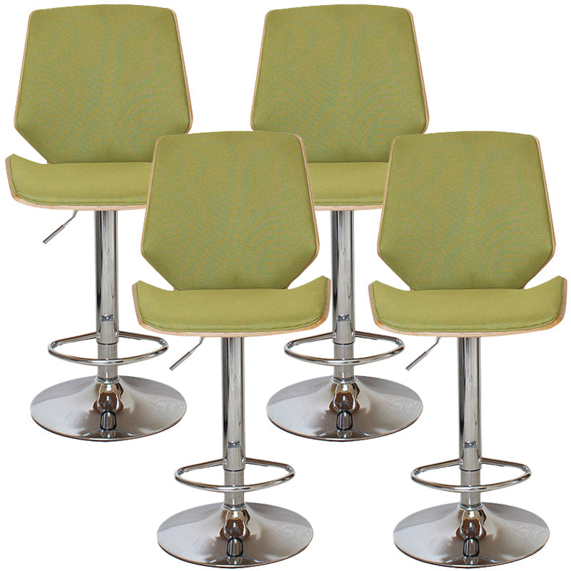 Contemporary Swivel Adjustable Height Bar Stool Indoor Bar Stool with Full Back Green 4 Piece Set Clearhalo 'Bar Furniture' 'Bar Stools' 'bar_stools' 'furn' 'furn_bar_stools' 'furniture_bar_stools' 'Kitchen & Dining Furniture' 'kitchen&dining_furn' 'kitchen' 'kitchen_furn' Furniture' 4452982