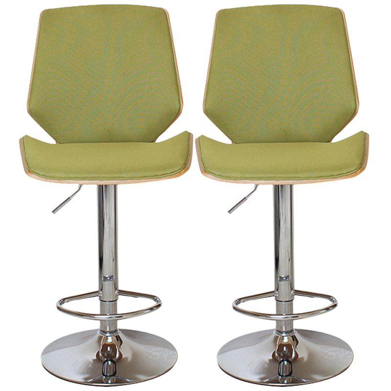 Contemporary Swivel Adjustable Height Bar Stool Indoor Bar Stool with Full Back Green 2 Piece Set Clearhalo 'Bar Furniture' 'Bar Stools' 'bar_stools' 'furn' 'furn_bar_stools' 'furniture_bar_stools' 'Kitchen & Dining Furniture' 'kitchen&dining_furn' 'kitchen' 'kitchen_furn' Furniture' 4452984
