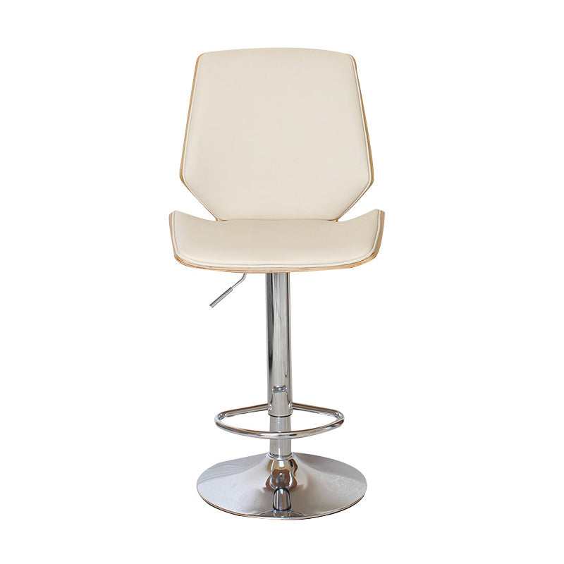 Contemporary Swivel Adjustable Height Bar Stool Indoor Bar Stool with Full Back Beige 1 Piece Clearhalo 'Bar Furniture' 'Bar Stools' 'bar_stools' 'furn' 'furn_bar_stools' 'furniture_bar_stools' 'Kitchen & Dining Furniture' 'kitchen&dining_furn' 'kitchen' 'kitchen_furn' Furniture' 4452986