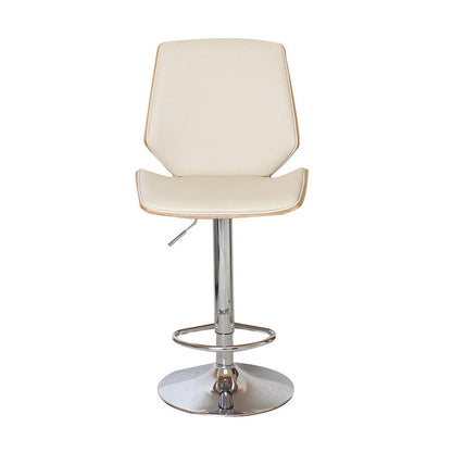 Contemporary Swivel Adjustable Height Bar Stool Indoor Bar Stool with Full Back Beige 1 Piece Clearhalo 'Bar Furniture' 'Bar Stools' 'bar_stools' 'furn' 'furn_bar_stools' 'furniture_bar_stools' 'Kitchen & Dining Furniture' 'kitchen&dining_furn' 'kitchen' 'kitchen_furn' Furniture' 4452986