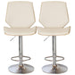 Contemporary Swivel Adjustable Height Bar Stool Indoor Bar Stool with Full Back Beige 2 Piece Set Clearhalo 'Bar Furniture' 'Bar Stools' 'bar_stools' 'furn' 'furn_bar_stools' 'furniture_bar_stools' 'Kitchen & Dining Furniture' 'kitchen&dining_furn' 'kitchen' 'kitchen_furn' Furniture' 4452987