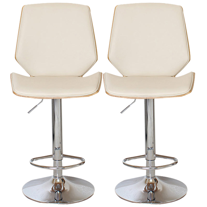 Contemporary Swivel Adjustable Height Bar Stool Indoor Bar Stool with Full Back Beige 2 Piece Set Clearhalo 'Bar Furniture' 'Bar Stools' 'bar_stools' 'furn' 'furn_bar_stools' 'furniture_bar_stools' 'Kitchen & Dining Furniture' 'kitchen&dining_furn' 'kitchen' 'kitchen_furn' Furniture' 4452987