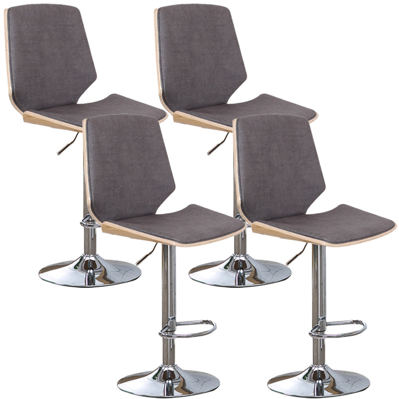 Contemporary Swivel Adjustable Height Bar Stool Indoor Bar Stool with Full Back Grey 4 Piece Set Clearhalo 'Bar Furniture' 'Bar Stools' 'bar_stools' 'furn' 'furn_bar_stools' 'furniture_bar_stools' 'Kitchen & Dining Furniture' 'kitchen&dining_furn' 'kitchen' 'kitchen_furn' Furniture' 4452988
