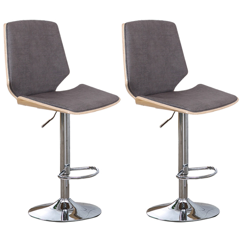 Contemporary Swivel Adjustable Height Bar Stool Indoor Bar Stool with Full Back Grey 2 Piece Set Clearhalo 'Bar Furniture' 'Bar Stools' 'bar_stools' 'furn' 'furn_bar_stools' 'furniture_bar_stools' 'Kitchen & Dining Furniture' 'kitchen&dining_furn' 'kitchen' 'kitchen_furn' Furniture' 4452990