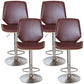 Contemporary Swivel Adjustable Height Bar Stool Indoor Bar Stool with Full Back Brown 4 Piece Set Clearhalo 'Bar Furniture' 'Bar Stools' 'bar_stools' 'furn' 'furn_bar_stools' 'furniture_bar_stools' 'Kitchen & Dining Furniture' 'kitchen&dining_furn' 'kitchen' 'kitchen_furn' Furniture' 4452994