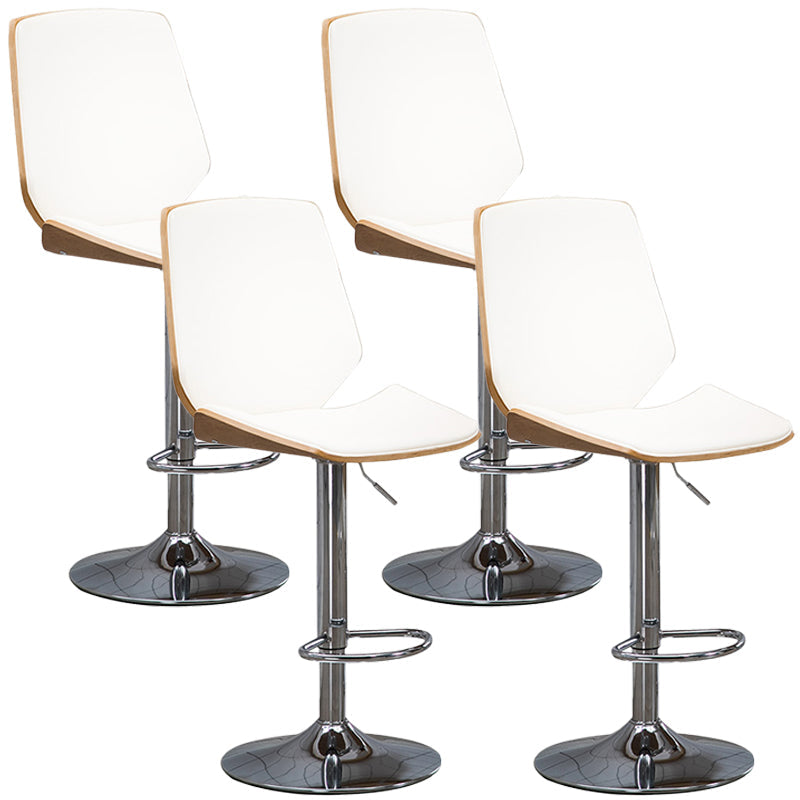 Contemporary Swivel Adjustable Height Bar Stool Indoor Bar Stool with Full Back White 4 Piece Set Clearhalo 'Bar Furniture' 'Bar Stools' 'bar_stools' 'furn' 'furn_bar_stools' 'furniture_bar_stools' 'Kitchen & Dining Furniture' 'kitchen&dining_furn' 'kitchen' 'kitchen_furn' Furniture' 4452997