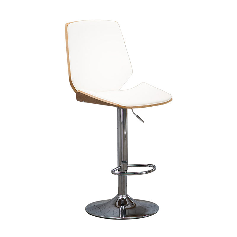 Contemporary Swivel Adjustable Height Bar Stool Indoor Bar Stool with Full Back White 1 Piece Clearhalo 'Bar Furniture' 'Bar Stools' 'bar_stools' 'furn' 'furn_bar_stools' 'furniture_bar_stools' 'Kitchen & Dining Furniture' 'kitchen&dining_furn' 'kitchen' 'kitchen_furn' Furniture' 4452998