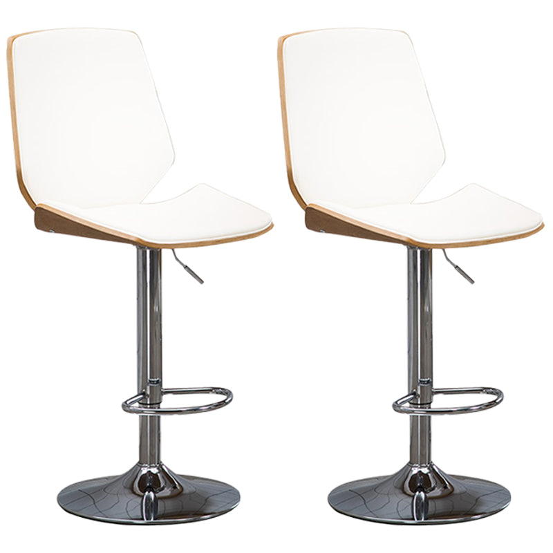 Contemporary Swivel Adjustable Height Bar Stool Indoor Bar Stool with Full Back White 2 Piece Set Clearhalo 'Bar Furniture' 'Bar Stools' 'bar_stools' 'furn' 'furn_bar_stools' 'furniture_bar_stools' 'Kitchen & Dining Furniture' 'kitchen&dining_furn' 'kitchen' 'kitchen_furn' Furniture' 4452999