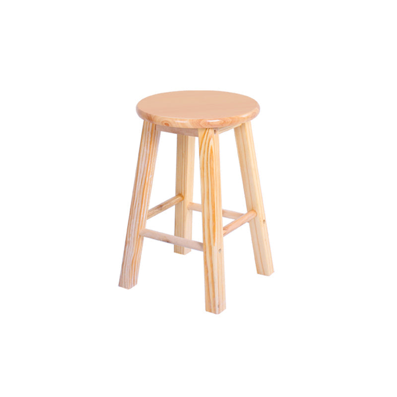 Contemporary Wood Bar Stool Indoor Bar Stool with Wood Seat and Footrest, 1 Piece Wood Short Stool(18"H) Clearhalo 'Bar Furniture' 'Bar Stools' 'bar_stools' 'furn' 'furn_bar_stools' 'furniture_bar_stools' 'Kitchen & Dining Furniture' 'kitchen&dining_furn' 'kitchen' 'kitchen_furn' Furniture' 4453002