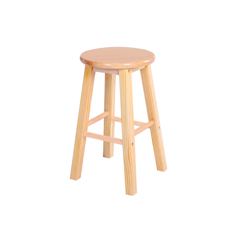 Contemporary Wood Bar Stool Indoor Bar Stool with Wood Seat and Footrest, 1 Piece Wood Short Stool(20"H) Clearhalo 'Bar Furniture' 'Bar Stools' 'bar_stools' 'furn' 'furn_bar_stools' 'furniture_bar_stools' 'Kitchen & Dining Furniture' 'kitchen&dining_furn' 'kitchen' 'kitchen_furn' Furniture' 4453003
