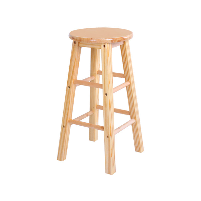 Contemporary Wood Bar Stool Indoor Bar Stool with Wood Seat and Footrest, 1 Piece Wood Counter Stool (23.5"H) Clearhalo 'Bar Furniture' 'Bar Stools' 'bar_stools' 'furn' 'furn_bar_stools' 'furniture_bar_stools' 'Kitchen & Dining Furniture' 'kitchen&dining_furn' 'kitchen' 'kitchen_furn' Furniture' 4453006