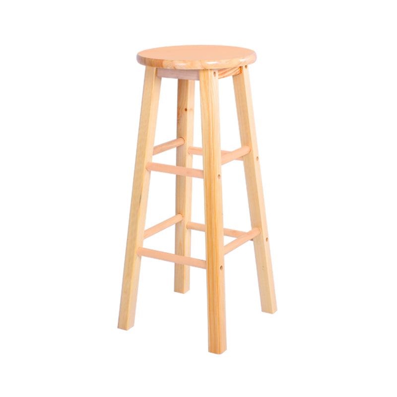 Contemporary Wood Bar Stool Indoor Bar Stool with Wood Seat and Footrest, 1 Piece Wood Bar Stool (28" H) Clearhalo 'Bar Furniture' 'Bar Stools' 'bar_stools' 'furn' 'furn_bar_stools' 'furniture_bar_stools' 'Kitchen & Dining Furniture' 'kitchen&dining_furn' 'kitchen' 'kitchen_furn' Furniture' 4453007