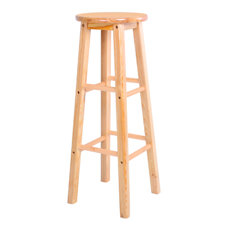 Contemporary Wood Bar Stool Indoor Bar Stool with Wood Seat and Footrest, 1 Piece Wood Extra Tall Stool(35"H) Clearhalo 'Bar Furniture' 'Bar Stools' 'bar_stools' 'furn' 'furn_bar_stools' 'furniture_bar_stools' 'Kitchen & Dining Furniture' 'kitchen&dining_furn' 'kitchen' 'kitchen_furn' Furniture' 4453011