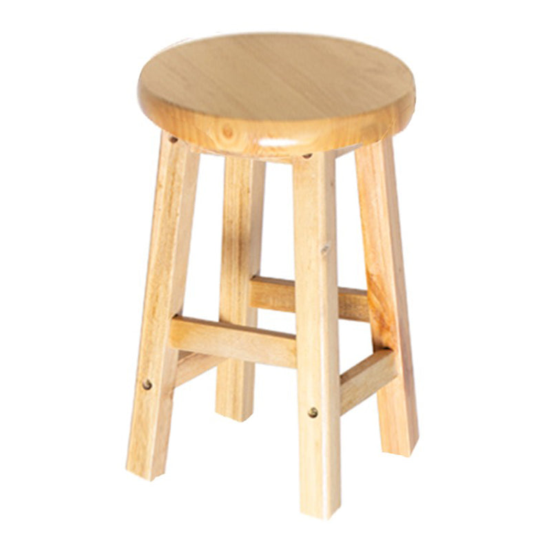 Contemporary Wood Bar Stool Indoor Bar Stool with Wood Seat and Footrest, 1 Piece Natural Short Stool(20"H) Clearhalo 'Bar Furniture' 'Bar Stools' 'bar_stools' 'furn' 'furn_bar_stools' 'furniture_bar_stools' 'Kitchen & Dining Furniture' 'kitchen&dining_furn' 'kitchen' 'kitchen_furn' Furniture' 4453015