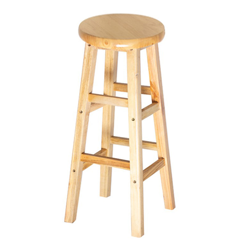 Contemporary Wood Bar Stool Indoor Bar Stool with Wood Seat and Footrest, 1 Piece Natural Clearhalo 'Bar Furniture' 'Bar Stools' 'bar_stools' 'furn' 'furn_bar_stools' 'furniture_bar_stools' 'Kitchen & Dining Furniture' 'kitchen&dining_furn' 'kitchen' 'kitchen_furn' Furniture' 4453016