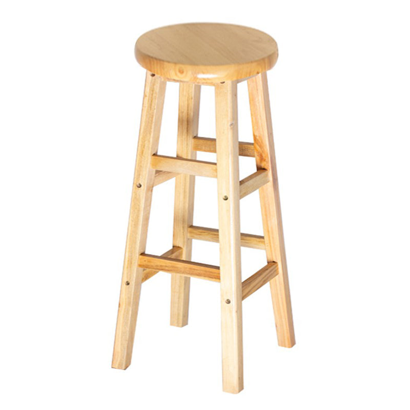 Contemporary Wood Bar Stool Indoor Bar Stool with Wood Seat and Footrest, 1 Piece Natural Clearhalo 'Bar Furniture' 'Bar Stools' 'bar_stools' 'furn' 'furn_bar_stools' 'furniture_bar_stools' 'Kitchen & Dining Furniture' 'kitchen&dining_furn' 'kitchen' 'kitchen_furn' Furniture' 4453017