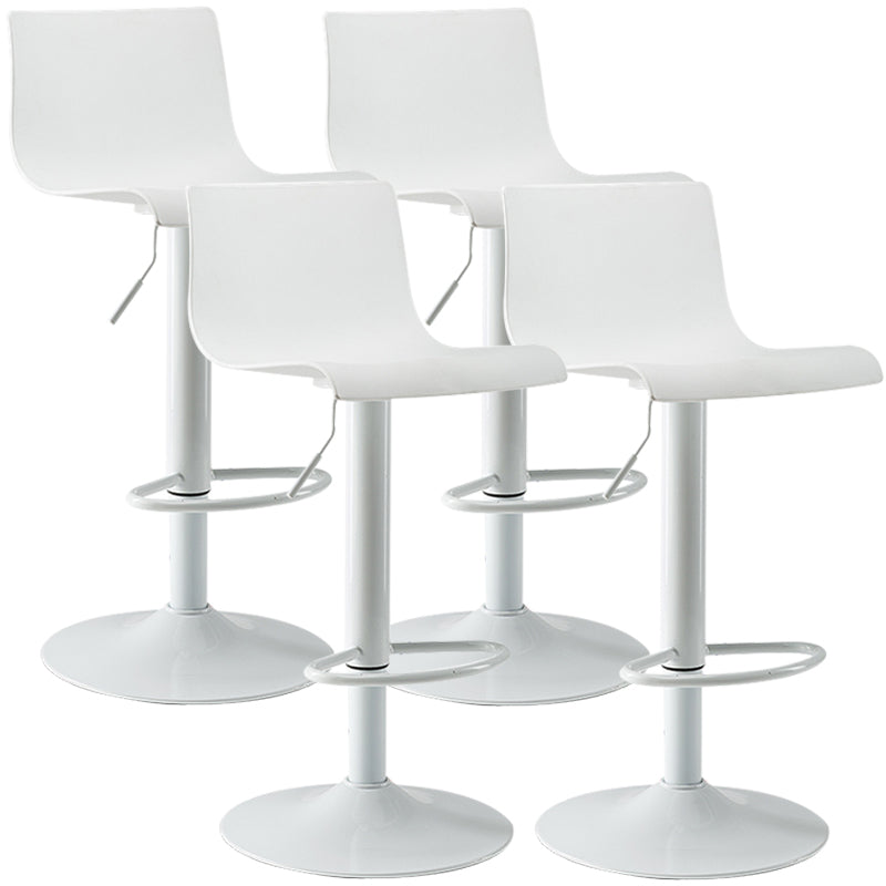 Contemporary Swivel Adjustable Bar Stool Indoor Bar Stool with Low Back White 4 Piece Set Clearhalo 'Bar Furniture' 'Bar Stools' 'bar_stools' 'furn' 'furn_bar_stools' 'furniture_bar_stools' 'Kitchen & Dining Furniture' 'kitchen&dining_furn' 'kitchen' 'kitchen_furn' Furniture' 4453025