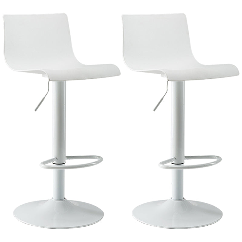 Contemporary Swivel Adjustable Bar Stool Indoor Bar Stool with Low Back White 2 Piece Set Clearhalo 'Bar Furniture' 'Bar Stools' 'bar_stools' 'furn' 'furn_bar_stools' 'furniture_bar_stools' 'Kitchen & Dining Furniture' 'kitchen&dining_furn' 'kitchen' 'kitchen_furn' Furniture' 4453028
