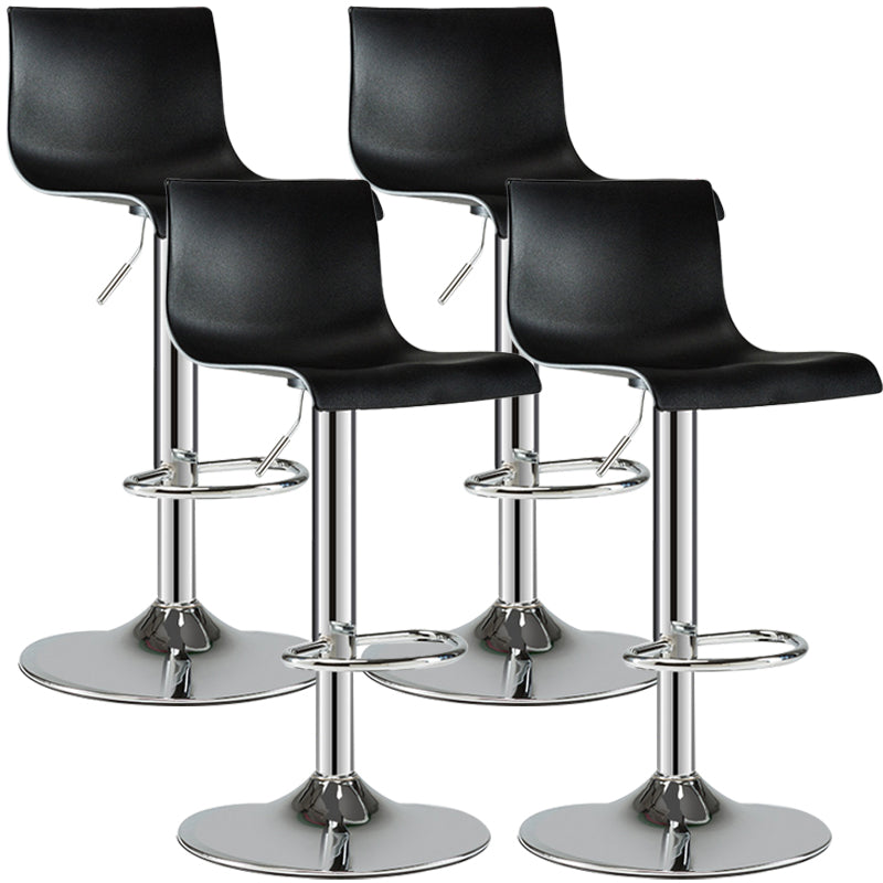 Contemporary Swivel Adjustable Bar Stool Indoor Bar Stool with Low Back Textured Black 4 Piece Set Clearhalo 'Bar Furniture' 'Bar Stools' 'bar_stools' 'furn' 'furn_bar_stools' 'furniture_bar_stools' 'Kitchen & Dining Furniture' 'kitchen&dining_furn' 'kitchen' 'kitchen_furn' Furniture' 4453031