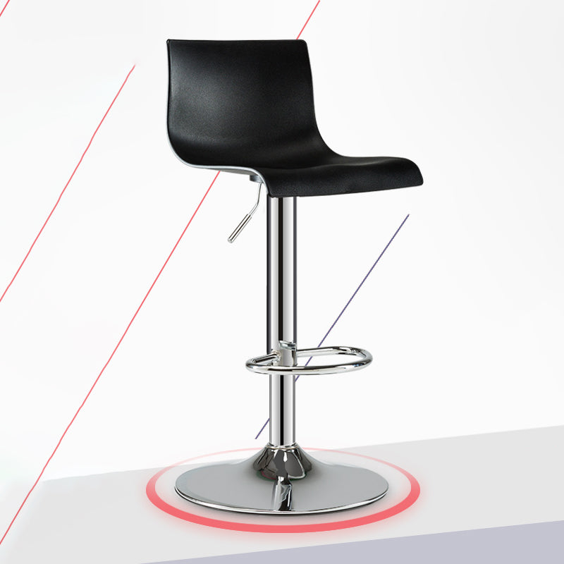 Contemporary Swivel Adjustable Bar Stool Indoor Bar Stool with Low Back Textured Black 1 Piece Clearhalo 'Bar Furniture' 'Bar Stools' 'bar_stools' 'furn' 'furn_bar_stools' 'furniture_bar_stools' 'Kitchen & Dining Furniture' 'kitchen&dining_furn' 'kitchen' 'kitchen_furn' Furniture' 4453033