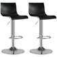 Contemporary Swivel Adjustable Bar Stool Indoor Bar Stool with Low Back Textured Black 2 Piece Set Clearhalo 'Bar Furniture' 'Bar Stools' 'bar_stools' 'furn' 'furn_bar_stools' 'furniture_bar_stools' 'Kitchen & Dining Furniture' 'kitchen&dining_furn' 'kitchen' 'kitchen_furn' Furniture' 4453035
