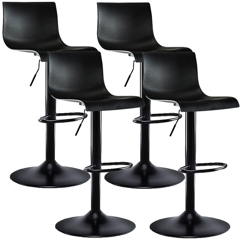 Contemporary Swivel Adjustable Bar Stool Indoor Bar Stool with Low Back Black 4 Piece Set Clearhalo 'Bar Furniture' 'Bar Stools' 'bar_stools' 'furn' 'furn_bar_stools' 'furniture_bar_stools' 'Kitchen & Dining Furniture' 'kitchen&dining_furn' 'kitchen' 'kitchen_furn' Furniture' 4453037