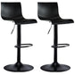 Contemporary Swivel Adjustable Bar Stool Indoor Bar Stool with Low Back Black 2 Piece Set Clearhalo 'Bar Furniture' 'Bar Stools' 'bar_stools' 'furn' 'furn_bar_stools' 'furniture_bar_stools' 'Kitchen & Dining Furniture' 'kitchen&dining_furn' 'kitchen' 'kitchen_furn' Furniture' 4453040