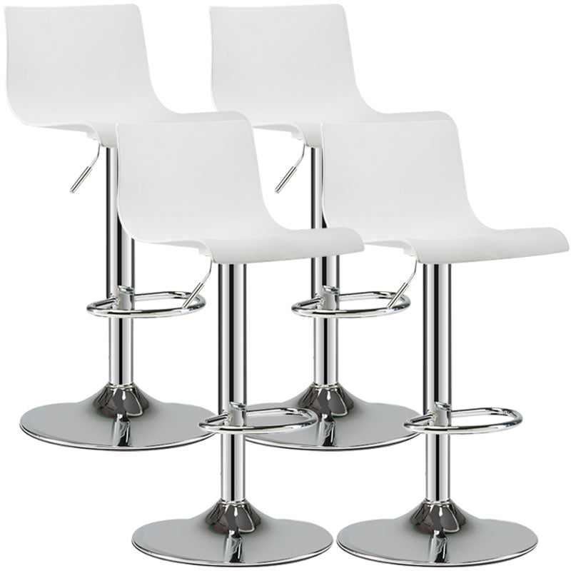 Contemporary Swivel Adjustable Bar Stool Indoor Bar Stool with Low Back Textured White 4 Piece Set Clearhalo 'Bar Furniture' 'Bar Stools' 'bar_stools' 'furn' 'furn_bar_stools' 'furniture_bar_stools' 'Kitchen & Dining Furniture' 'kitchen&dining_furn' 'kitchen' 'kitchen_furn' Furniture' 4453041