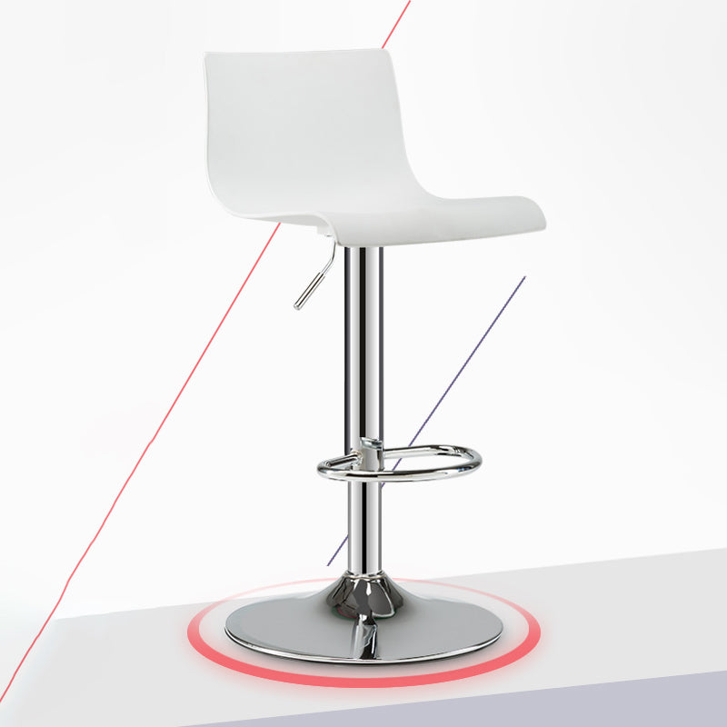 Contemporary Swivel Adjustable Bar Stool Indoor Bar Stool with Low Back Textured White 1 Piece Clearhalo 'Bar Furniture' 'Bar Stools' 'bar_stools' 'furn' 'furn_bar_stools' 'furniture_bar_stools' 'Kitchen & Dining Furniture' 'kitchen&dining_furn' 'kitchen' 'kitchen_furn' Furniture' 4453042